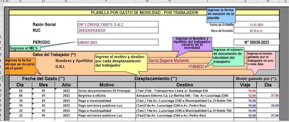 Gastos De Movilidad El Blog Del Contador Peruano